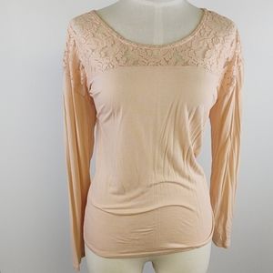 ana Lace Accent Blush Pink Top XL